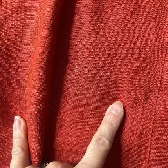 Country Line 34 M/L Women’s Embellished Linen Sheath Dress Red BulgarianART*snag - Picture 15 of 15